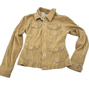 Twenty One Womens Tan Corduroy Utility Jacket‎ Button Front Size M F1210